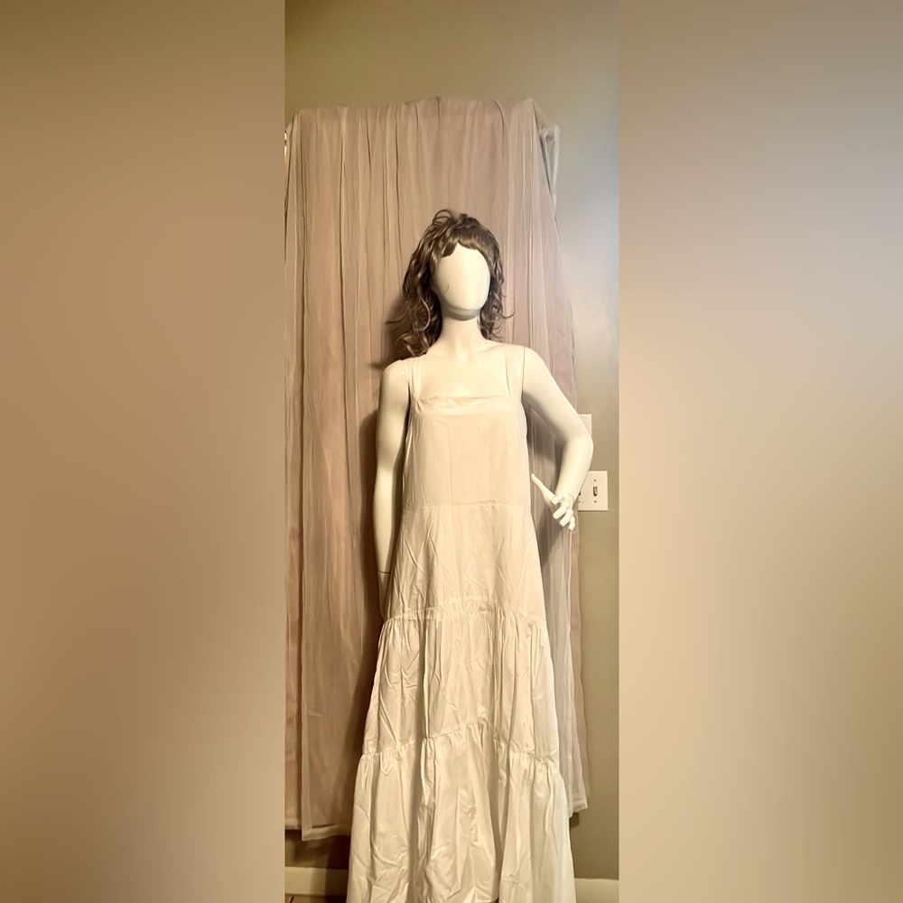 Dress white in cotton
